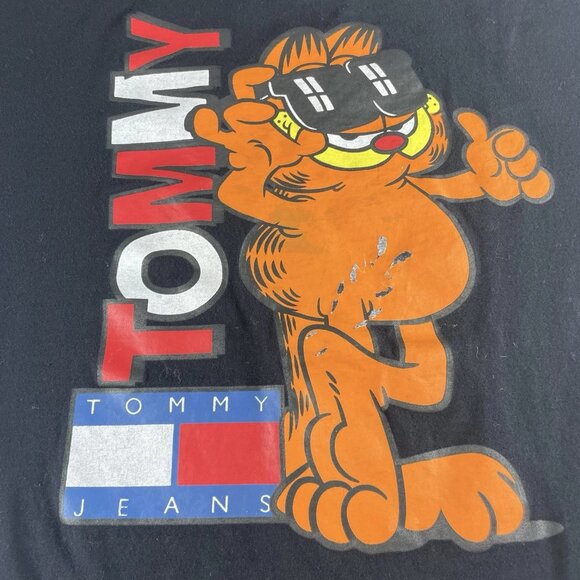 Tommy Hilfiger Other - Tommy Jeans X Garfield Collaboration Black T-Shirt Mens XL Retro Cartoon Graphic